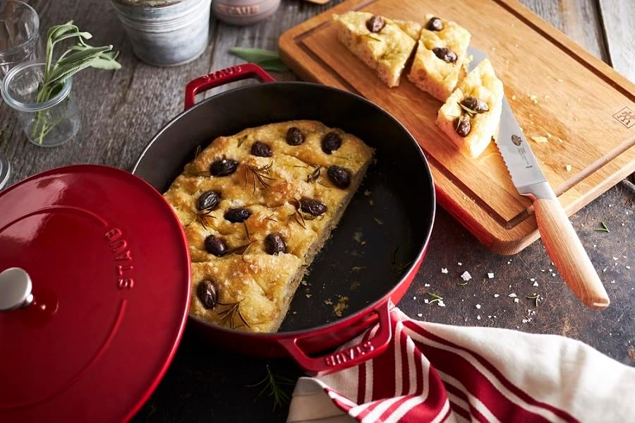 STAUB Gusseisen Bräter, Chistera Tropfenstruktur im Deckel, Rund 28 cm, 3,7 L, Für alle Herdarten ge