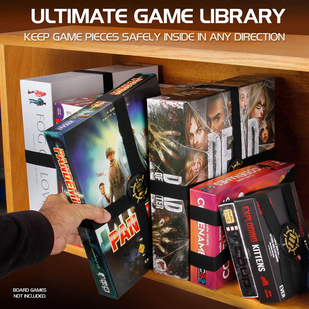 ENHANCE Brettspielbänder - Elastische Boxbänder Mit Haltbarem Strukturiertem Griff Für Brettspielbox