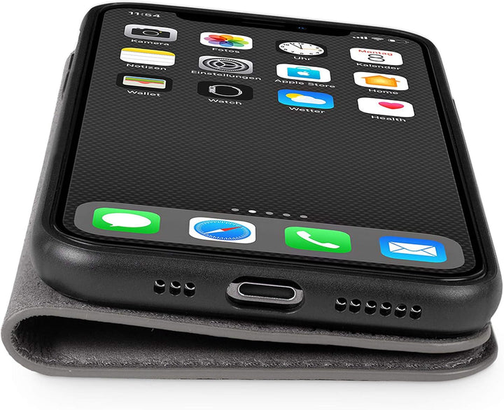 WIIUKA Echt Ledertasche - TRAVEL Nature - Hülle für Apple iPhone 11 Pro Max - ITALIENISCHES Leder -