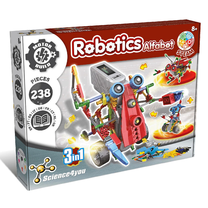 Science4you - Robotik Alfabot, Ein Roboter Bausatz mit 238 Stücke - Roboter Selber Bauen mit Dieser