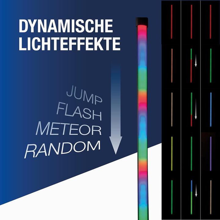 REV – Partylicht musikgesteuert & dimmbar inkl. Fernbedienung – Party Deko RGB Stehlampe 58cm 6W 200