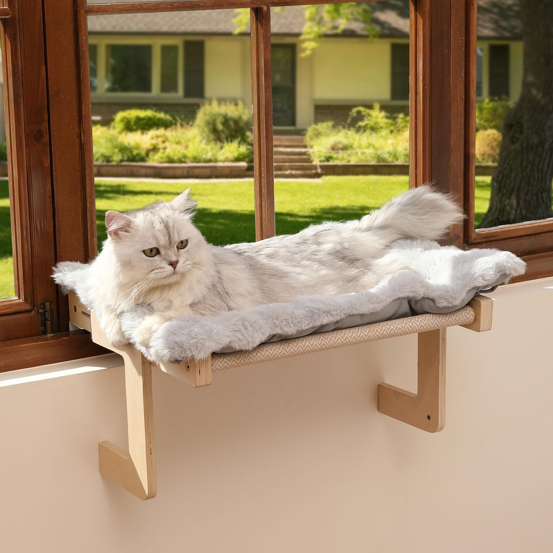 FUKUMARU Katzen Hängematte Fenster Katzenbett Fensterbank für Katzen, Fensterliege mit weichem Kisse