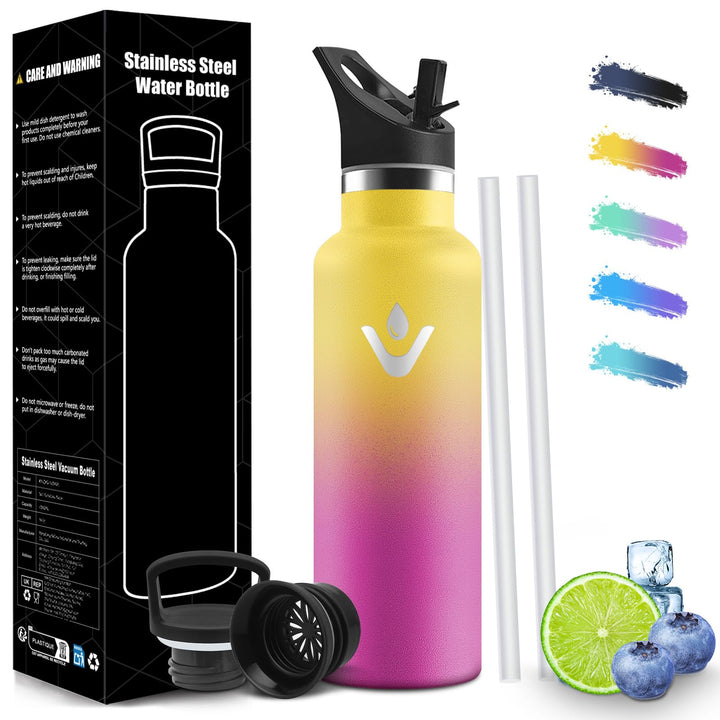 HoneyHolly Trinkflasche 750ML, BPA-Frei, Trinkflasche Edelstahl, Auslaufsichere Isolierflasche Doppe