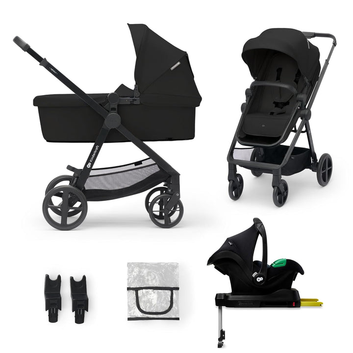 Kinderkraft NEWLY Kinderwagen 4 in 1, Komplettset bis 22 kg, Leicht Kombikinderwagen mit Babyschale
