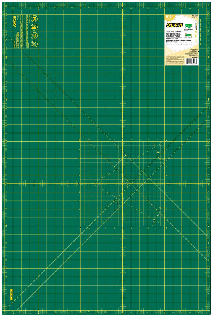 Olfa 61 x 91,4 cm doppelseitige, selbstheilende Drehmatte Grün, Grün