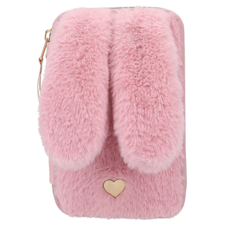 Depesche 12864 Princess Mimi Bunny Ballet - Gefüllte 2-Fach Federtasche mit rosa Plüschfell und lang
