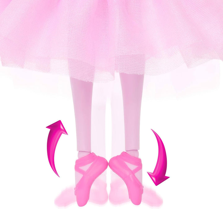 Barbie im Nussknacker Clara Ballerina-Puppe im rosa Satinkleid mit Puffärmeln, beweglichen Knöcheln