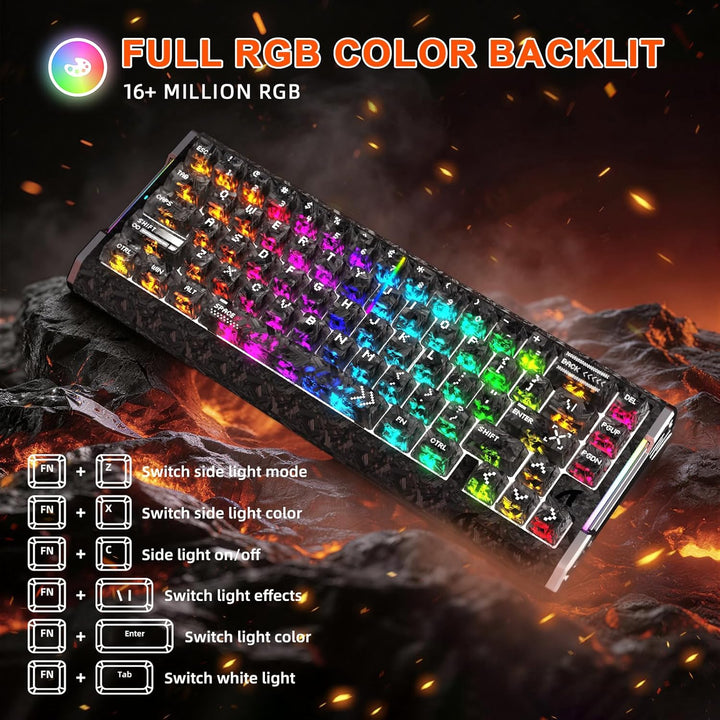 ATTACK SHARK R68HE 8kHz Forged Carbon& Rapid Trigger Magnetisch Kabelgebunden Gaming-Tastatur+R5Ultr