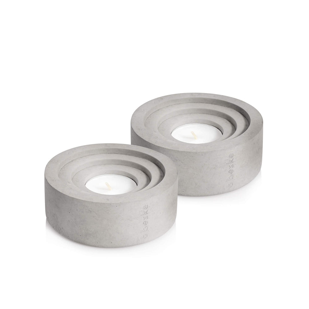 SET - 2 x Teelichthalter 'Circum' der Beske-Manufaktur (Ø10cm, h4cm), hochwertigste Verarbeitung, 10