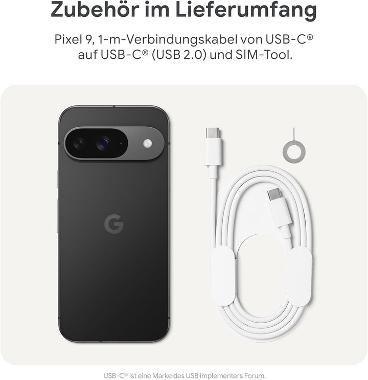 Google Pixel 9 – Android-Smartphone mit Gemini ohne SIM-Lock, erweiterte Kamerafunktion, 24 Stunden