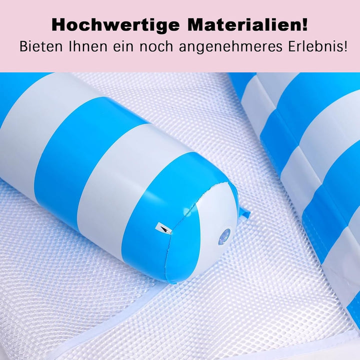 2 Stück Luftmatratze Pool 120 * 100 cm, Wasserhängematte mit Netz, Luftmatratze Wasser mit Netz Wass