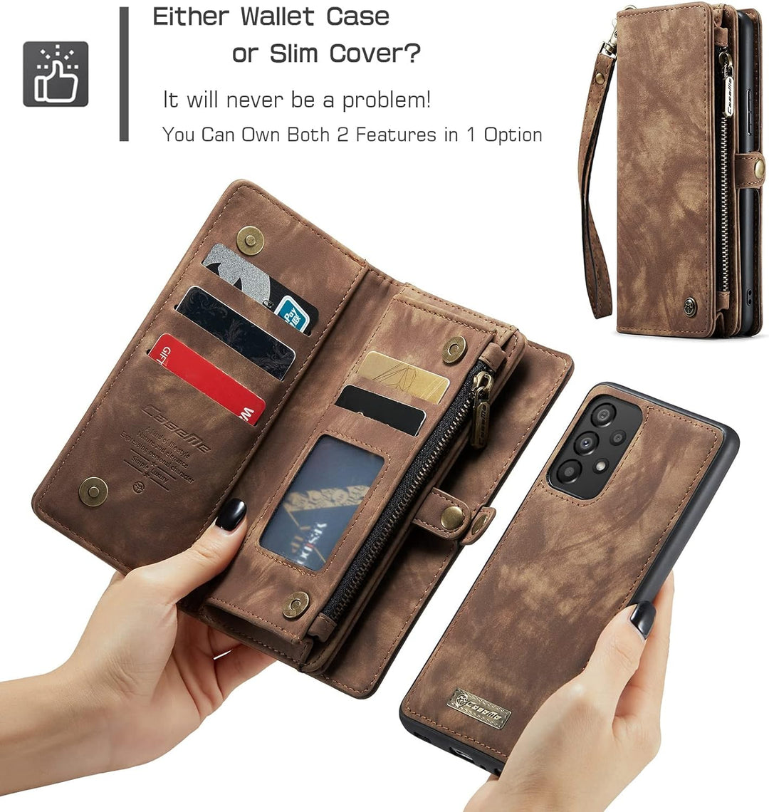 UFinetech Samsung A53 Hülle, Stossfest TPU Leder Flip Tasche Samsung Galaxy A53 5G Handyhülle, Magne