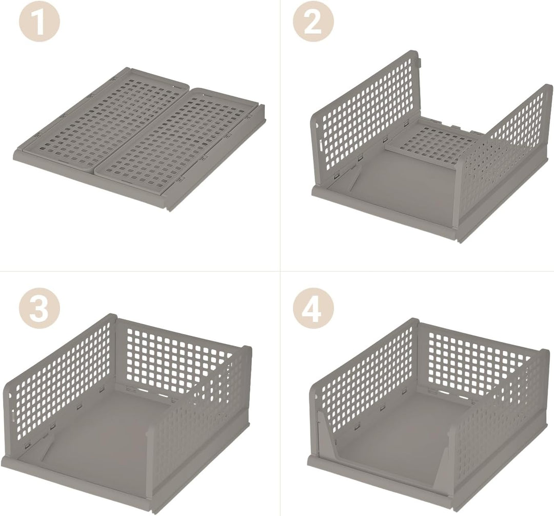 Schrank Organizer 3er Set (Faltbar & Stapelbar) – Kleiderschrank Organizer Boxen, platzsparende Aufb