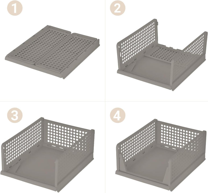 Schrank Organizer 3er Set (Faltbar & Stapelbar) – Kleiderschrank Organizer Boxen, platzsparende Aufb