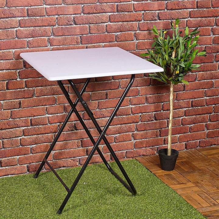 URBNLIVING Metall Beine Faltbar Seite Kaffeetisch - Weiss, Large Weiss Large, Weiss Large