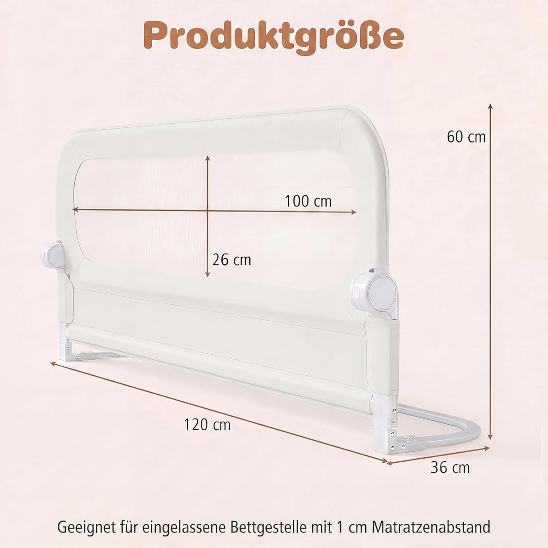 RELAX4LIFE Bettgitter Rausfallschutz, 120 x 60 cm, zusammenklappbares Bettschutzgitter, Kinderbettgi