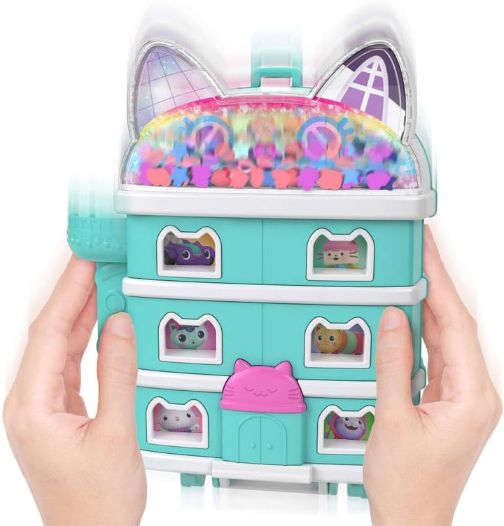 Schatulle von Polly Pocket x Gabby’s Dollhouse, Minipuppen und Spielset, 9 passende Zubehörteile, Ti