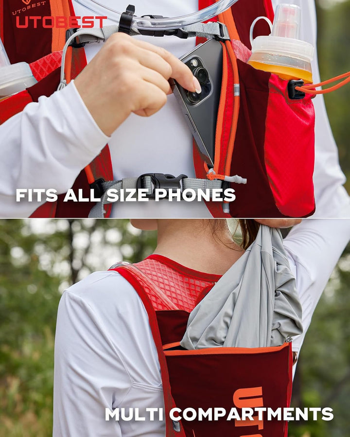 UTOBEST Trinkrucksack 5L Herren Damen Ultraleicht Laufrucksack für Laufen,Marathon,Jogging,Radfahren