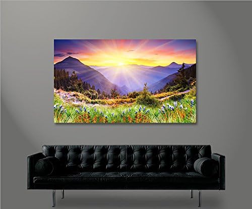 islandburner Bild Bilder auf Leinwand Regenbogen Berge Berglandschaft Intensive Farben Bergwiese 1p