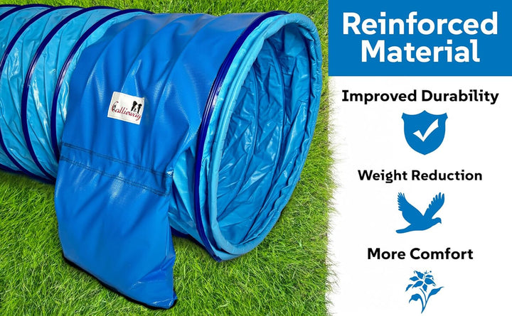Callieway® Dog Agility Tunnel Profi Hunde Tunnel Agility Gerät (Stützsandsäcke bereits inklusive) (5