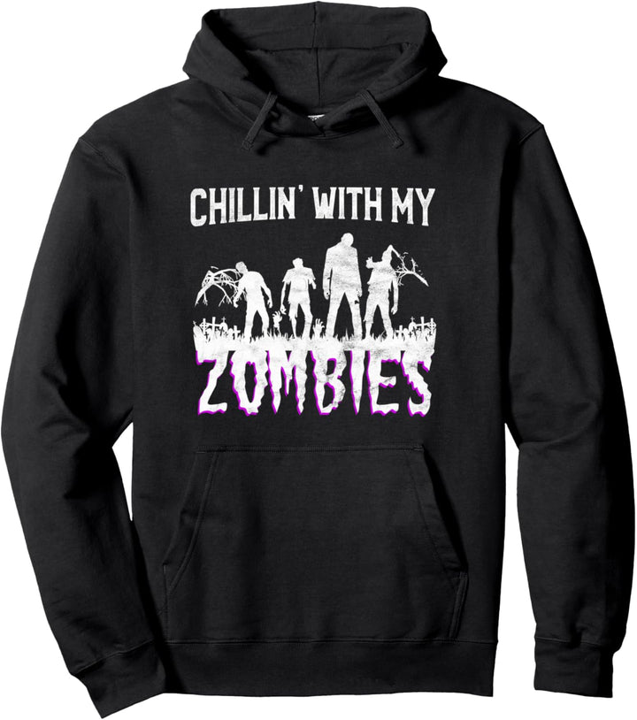 Chillin mit meinen Zombies - Lustiges Zombie-Halloween Pullover Hoodie