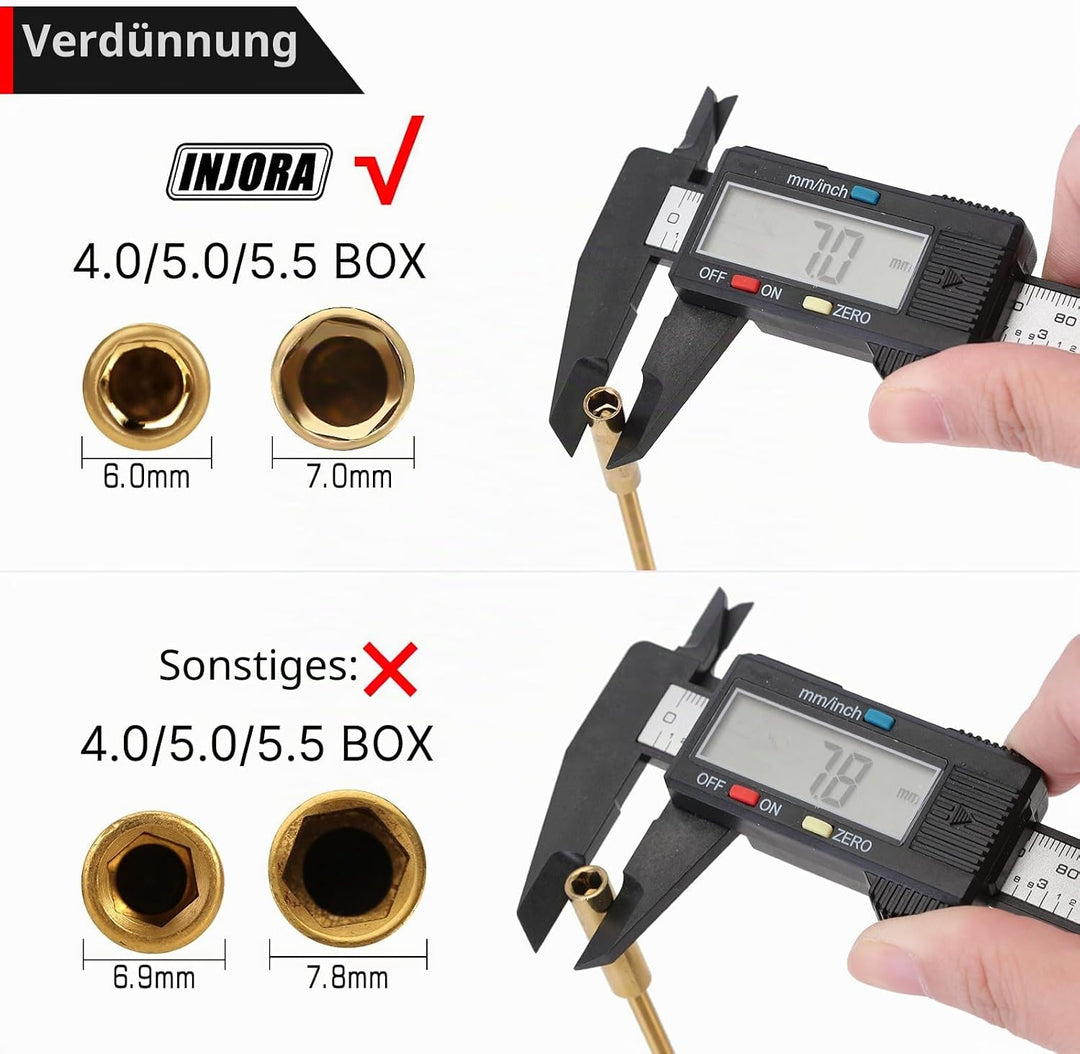 INJORA RC Werkzeug Kit Fluch Schraubendreher Muttern-Treiber Schraubenschlüssel HSS für TRX4M SCX24