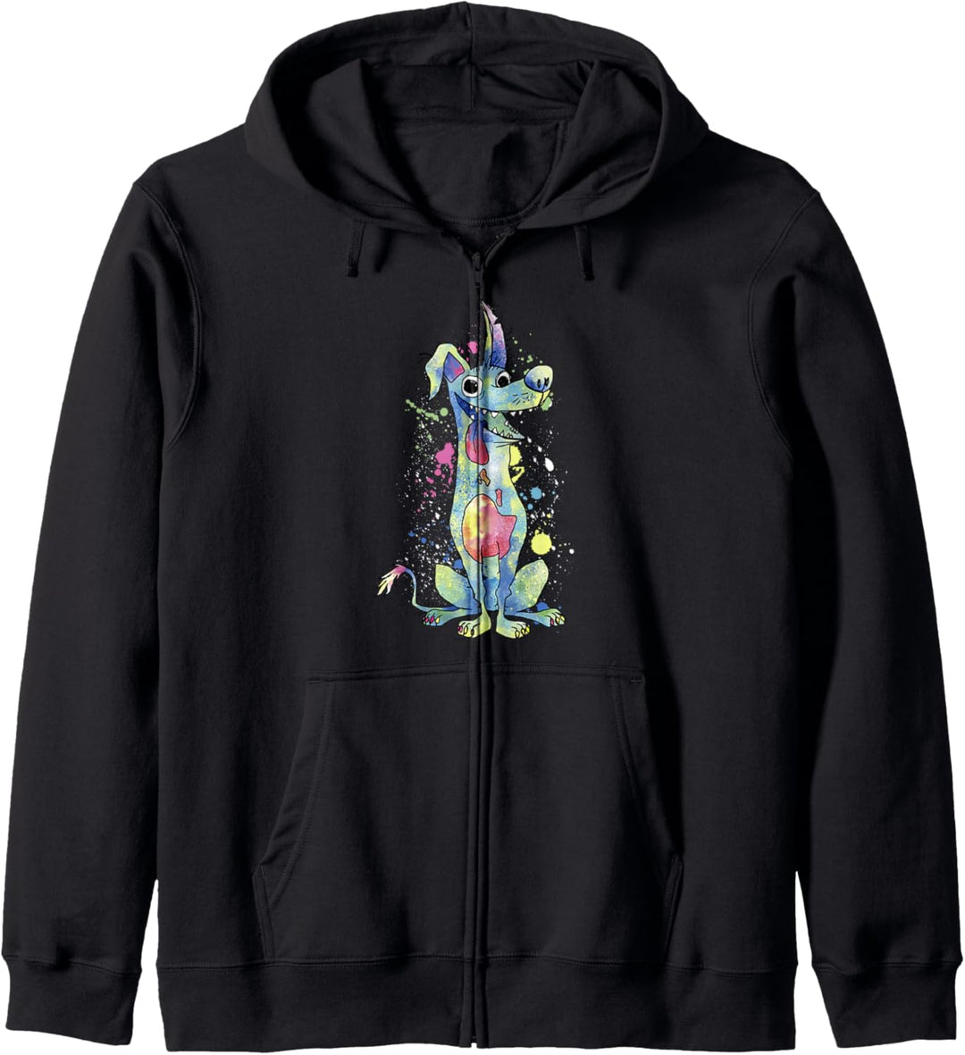 Disney Pixar Coco Dante Lächelndes Verspritzt Aquarell Kapuzenjacke