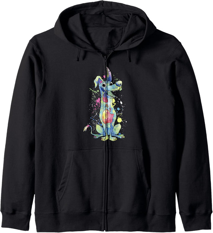 Disney Pixar Coco Dante Lächelndes Verspritzt Aquarell Kapuzenjacke