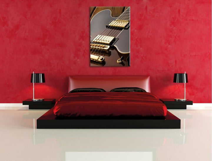 Pixxprint E-Gitarre, Format: 100x70 auf Leinwand, XXL riesige Bilder fertig gerahmt mit Keilrahmen,