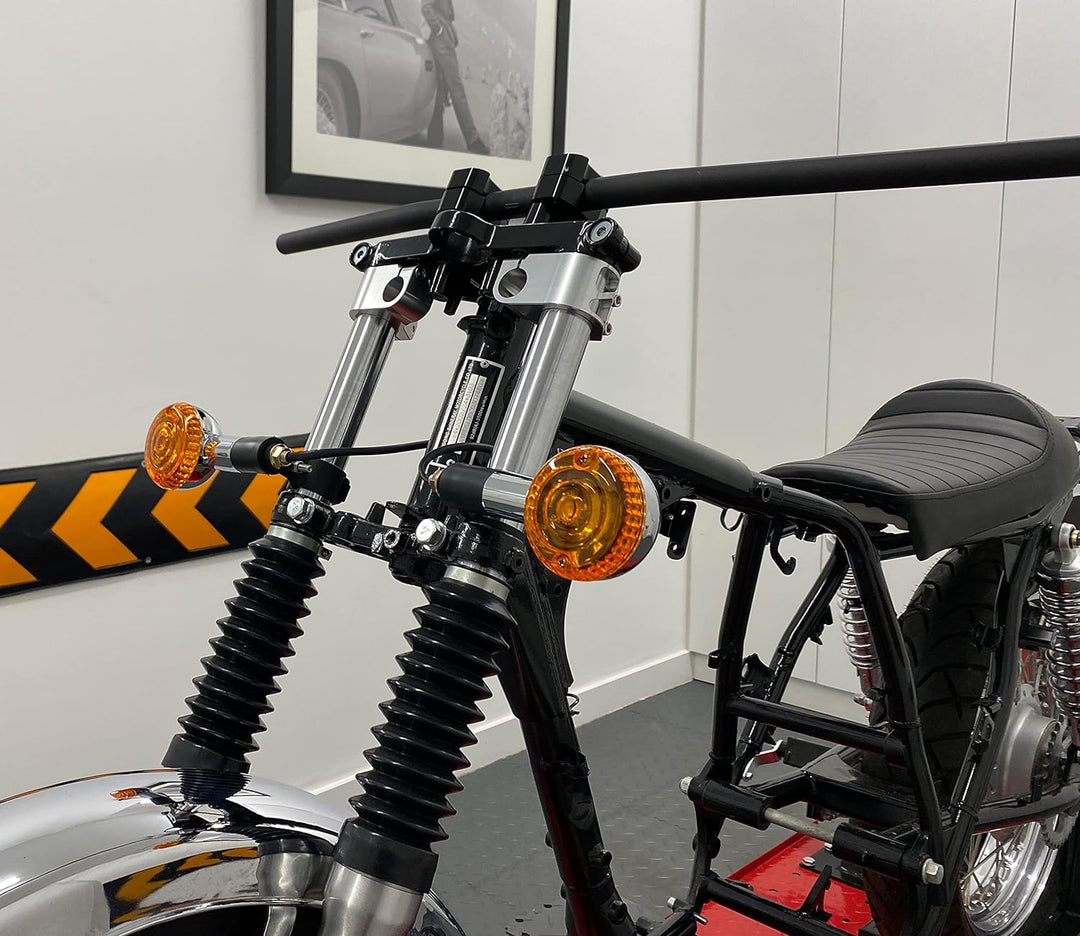 homologiert Chrom Blinker Motorrad - gross - E-markiert mit Orange Gläser - passt für die meisten ma