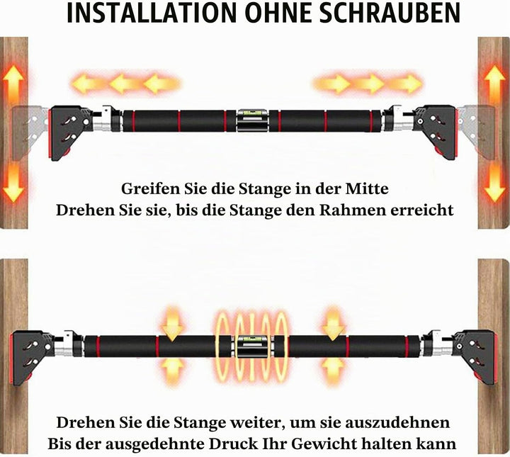 HAKENO Verstellbare Klimmzugstange Türrahmen– Keine Schrauben verstellbare Breite 丨Stabiles Türreck