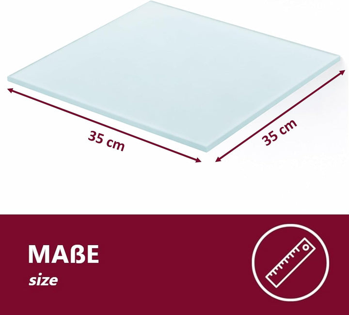Euro Tische Glas Eckregal 35 x 35 cm, Wandregal für Badezimmer, Duschregal Bad, Glas Badregal mit 6m