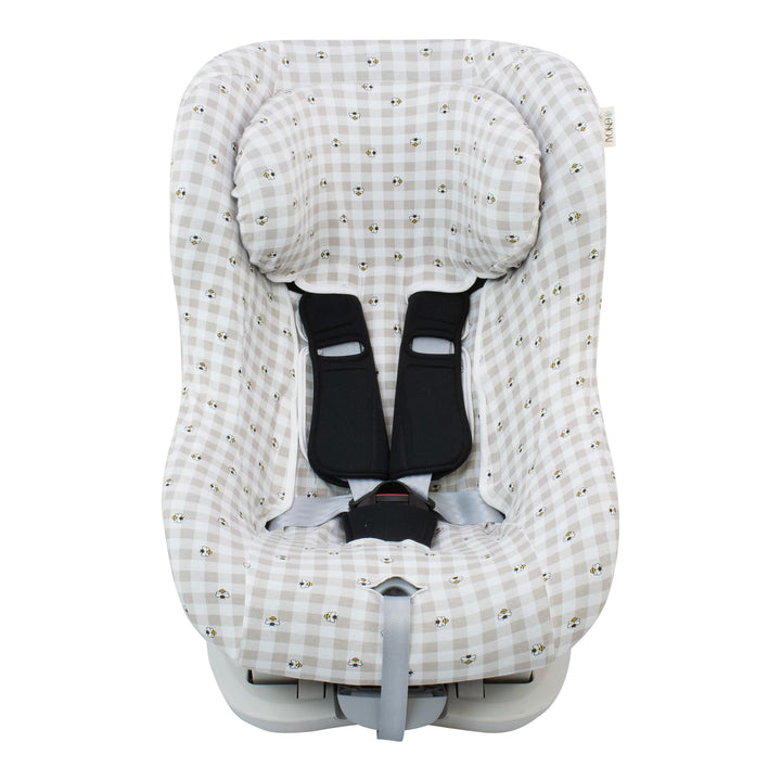 JYOKO Kids Universal-Autositzbezug aus Baumwolle mit Kopfteil (Picnic Vichy) Picknick Vichy, Picknic