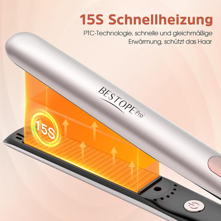 Glätteisen Locken und Glätten - Professional Ionen Haarglätter Weniger Frizz &amp; Statische Aufladung,