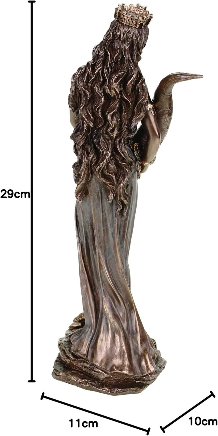Römische Göttin Fortuna mit Füllhorn bronziert Figur Glück