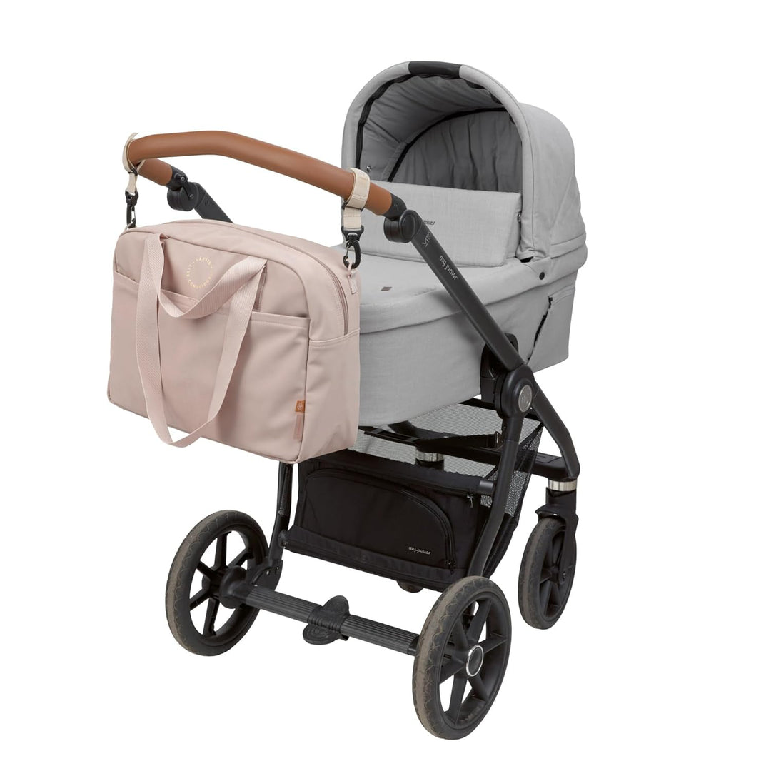 LÄSSIG Baby Wickeltasche mit Tragegriff und Wickelunterlage, Kinderwagenbefestigung, wasserabweisend
