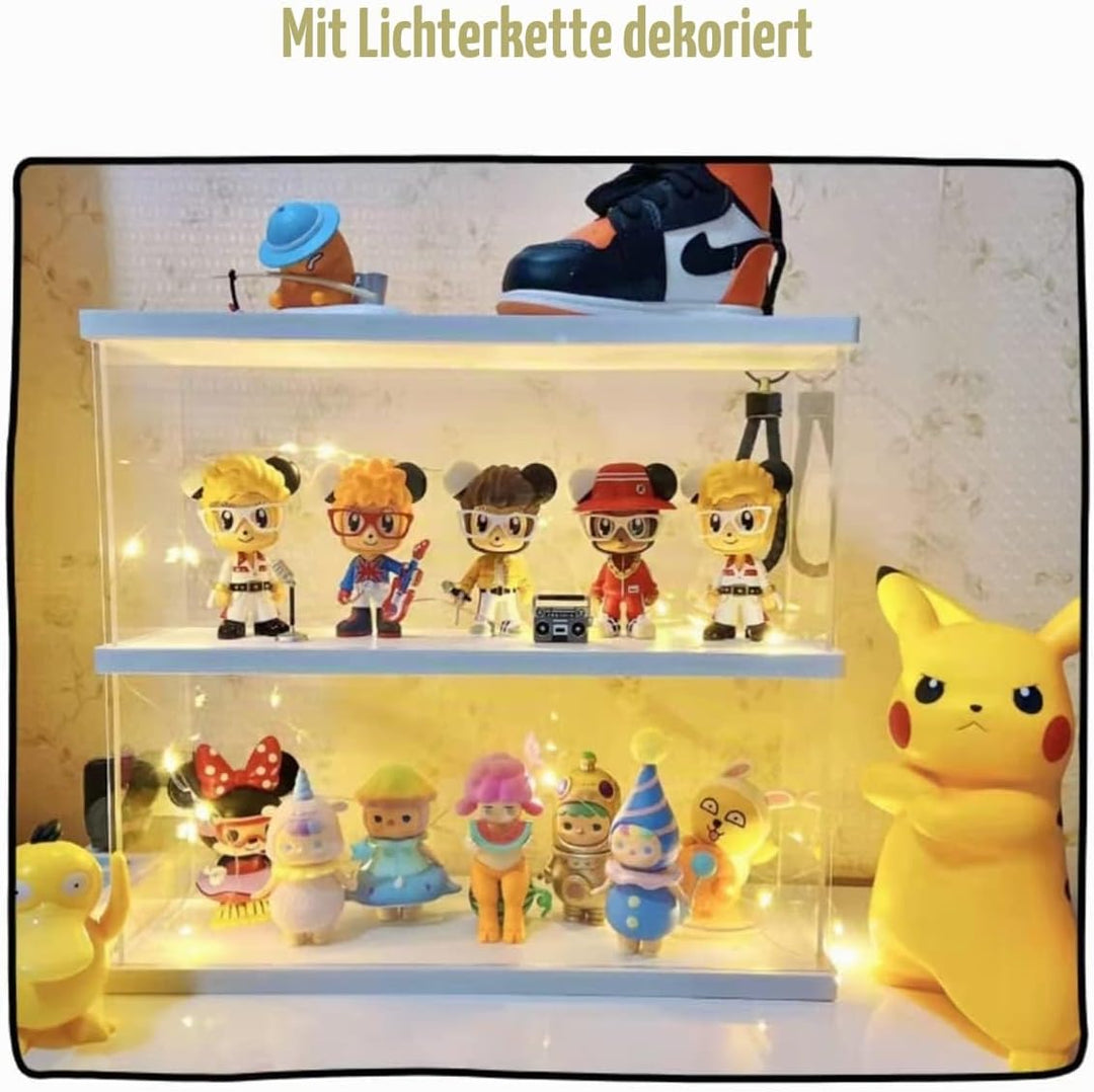 Nynelly 2 Ebenen Vitrine aus Acryl, transparent, zur Aufbewahrung, für Vitrine, staubdicht, für Acti