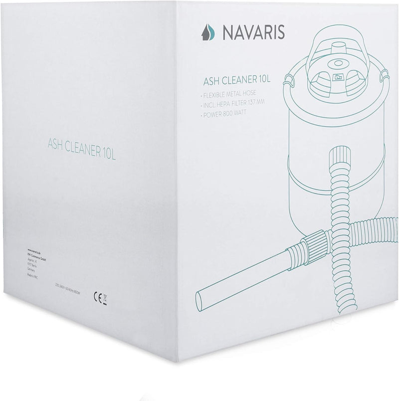 Navaris Aschesauger 10L mit Filter 800W - Asche Russ Staubsauger für Kamin BBQ Grill Ofen - Kaminsau