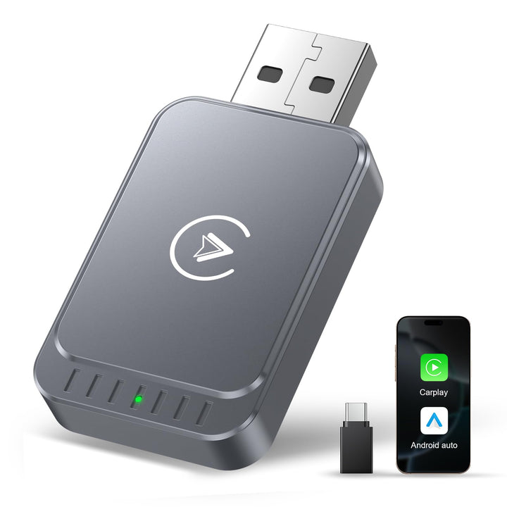 Carplay Wireless Adapter Android-Auto Adapter: 2 in 1 Wired Konvertieren Kabellos, Mini & Stabiler P