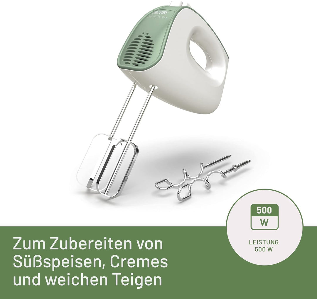 Imetec Crea & Crema Handrührer extra lange Schneebesen für süsse Teige und Schlagsahne, Knethaken au