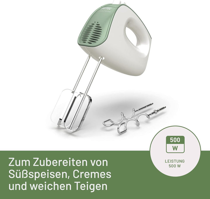 Imetec Crea & Crema Handrührer extra lange Schneebesen für süsse Teige und Schlagsahne, Knethaken au
