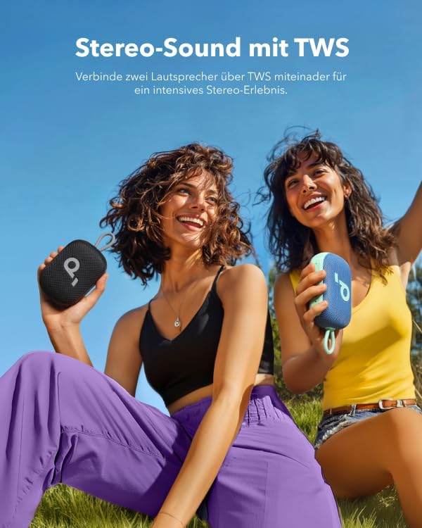 soundcore Select 4 Go Bluetooth Lautsprecher, ultraportabel, bis zu 20h Wiedergabe, IP67 Wasser- und