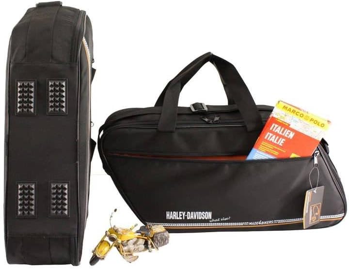 made4bikers Promotion-Bag: Bedruckte Koffer Innentaschen passend für Harley-Davidson Road King mit L