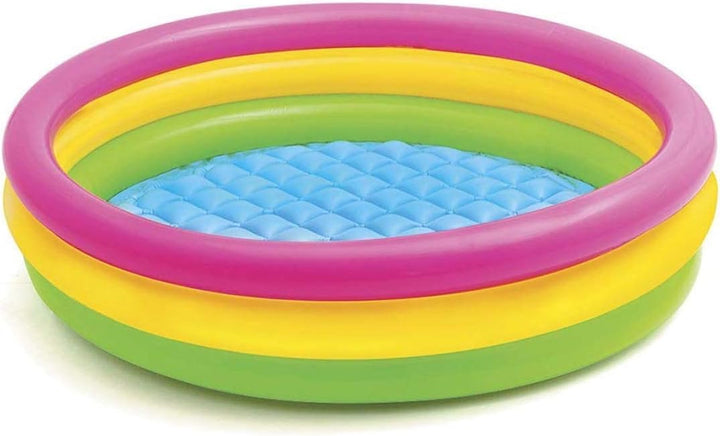 Intex 57412 NP - Sunset Glow Baby Pool, 3-Ring, color, 229x152x56 cm