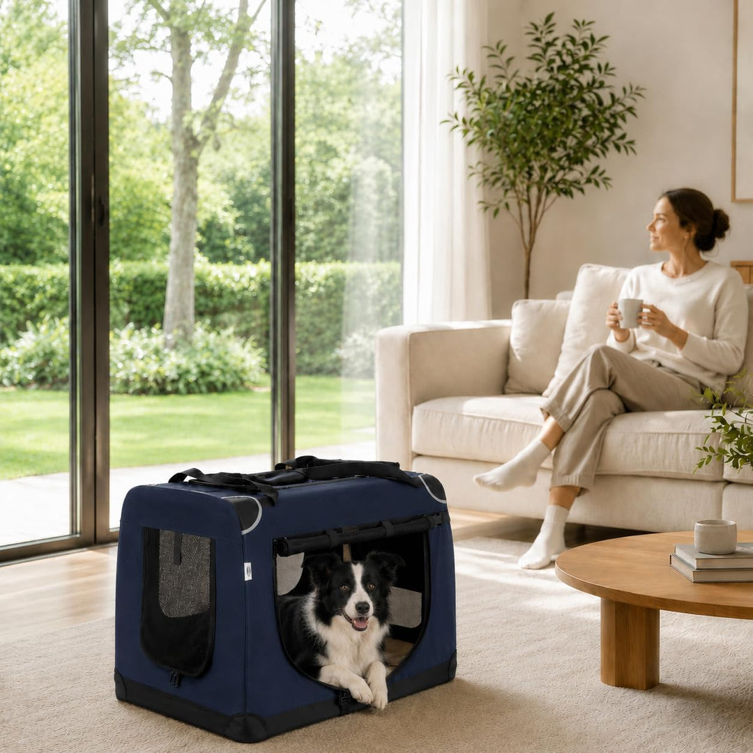 Zedelmaier Hundebox Faltbar Hundetransportbox, XL 81x58x56cm, robust Transportbox für Hund Gross Hun