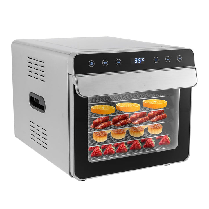 Dörrautomat, Edelstahl Dörrgerät mit 6 Einlegefächer Obsttrockner Food Dehydrator Dörrapparat für Ob