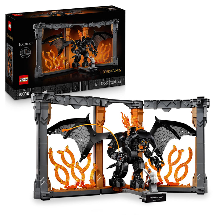 LEGO Icons Der Herr der Ringe: Balrog Bücherstütze – Spielzeug für Erwachsene zum Ausstellen – Model