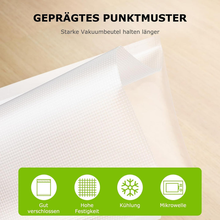 Bonsenkitchen Profi Vakuumbeutel, 100 Beutel 20x30cm Vakuumierbeutel für alle Vakuumierer & Lebensmi