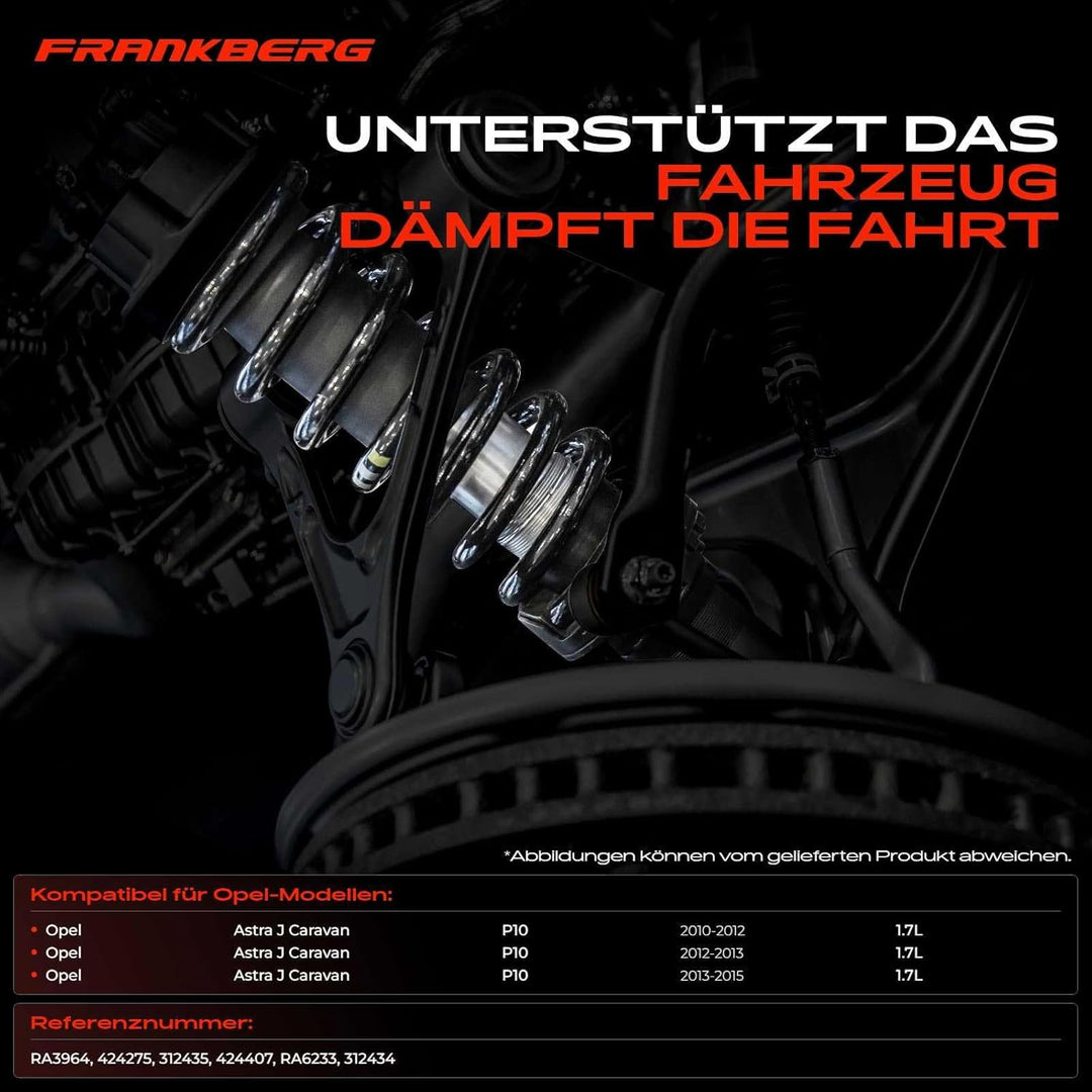 Frankberg 4x Federn Fahrwerksfeder Vorne Hinten Kompatibel mit Astra J Caravan J 1.7L Kombi 2010-201