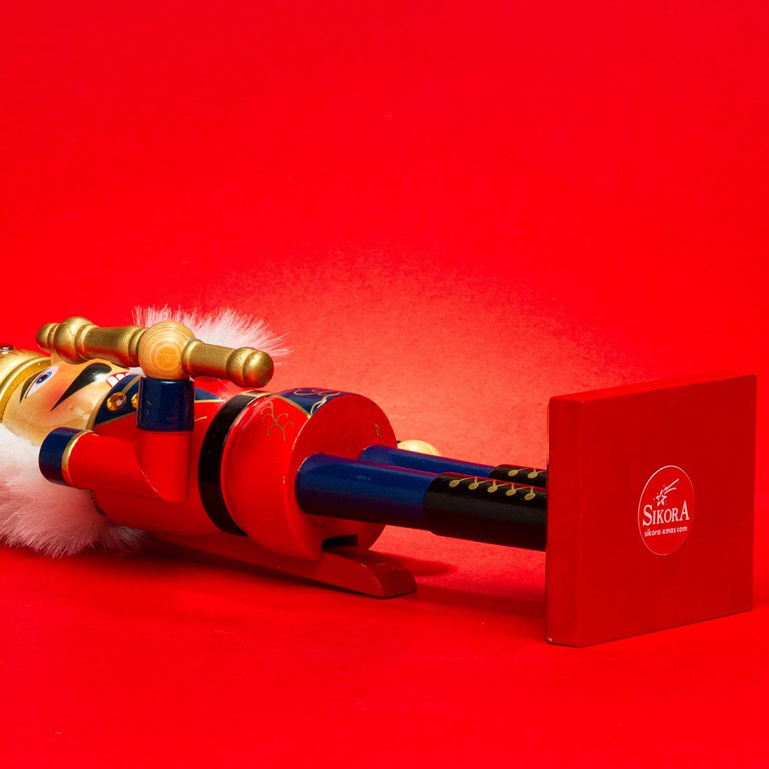 Sikora NK-D aufwändig gestaltete Deko Nussknacker Figur aus Holz, Farbe/Modell:D03 rot/blau - KÖNIG,